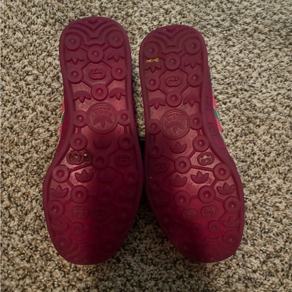Adidas x Gucci Green and Pink Gazelle Sneakers